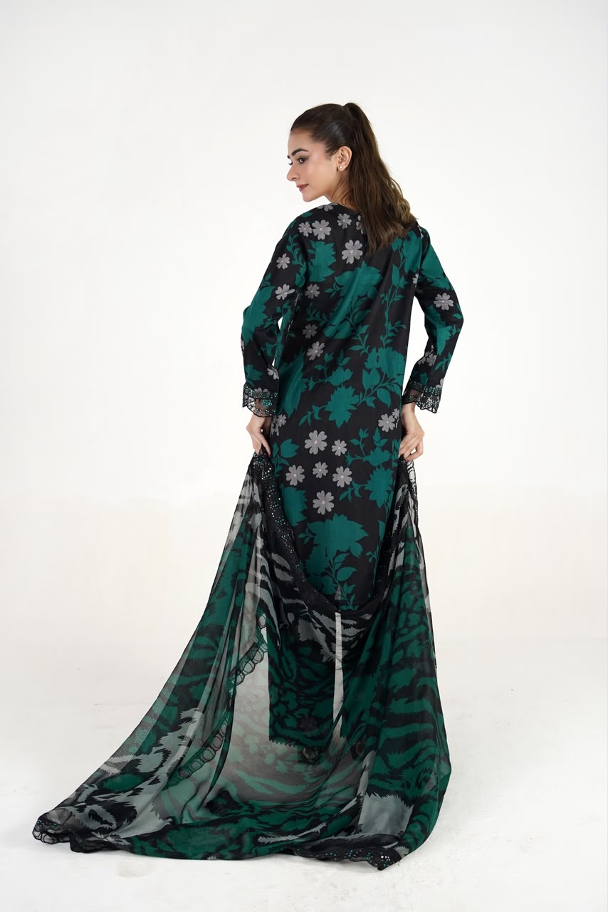 Noir Emerald Bloom Suit