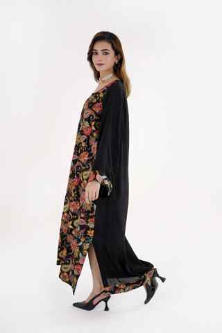 Midnight Paisley Embroidered Kaftan