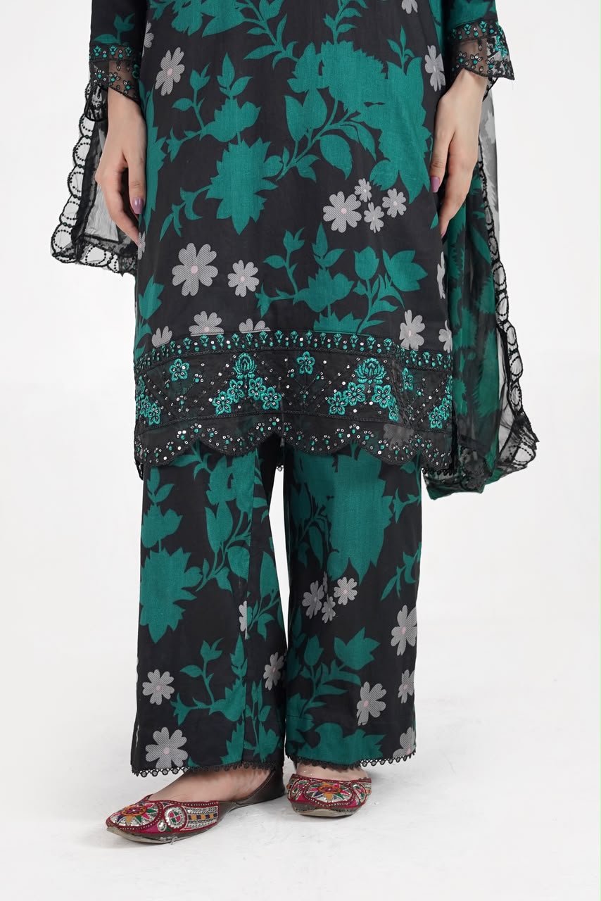 Noir Emerald Bloom Suit