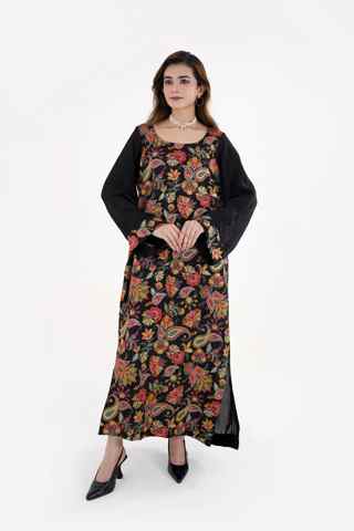 Noir Paisley Kaftan Dress